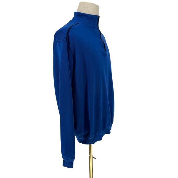 VTG 90s Men’s St Croix Royal Blue Quarter Zip Sweater XL Made in USA Ski Winter - Picture 4 of 8